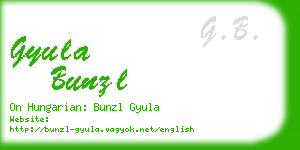 gyula bunzl business card